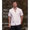 imageVATPAVE Mens Striped Summer Shirt Casual Button Down Short Sleeve Beach Shirts Cotton Linen Shirts for MenPink