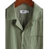 imageVATPAVE Mens Striped Summer Shirt Casual Button Down Short Sleeve Beach Shirts Cotton Linen Shirts for MenPure Armygreen