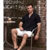 imageVATPAVE Mens Striped Summer Shirt Casual Button Down Short Sleeve Beach Shirts Cotton Linen Shirts for MenPure Black