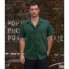 imageVATPAVE Mens Striped Summer Shirt Casual Button Down Short Sleeve Beach Shirts Cotton Linen Shirts for MenPure Blackgreen