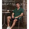 imageVATPAVE Mens Striped Summer Shirt Casual Button Down Short Sleeve Beach Shirts Cotton Linen Shirts for MenPure Blackgreen