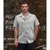 imageVATPAVE Mens Striped Summer Shirt Casual Button Down Short Sleeve Beach Shirts Cotton Linen Shirts for MenPure Lightgray