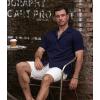 imageVATPAVE Mens Striped Summer Shirt Casual Button Down Short Sleeve Beach Shirts Cotton Linen Shirts for MenPure Navy