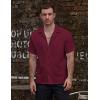 imageVATPAVE Mens Striped Summer Shirt Casual Button Down Short Sleeve Beach Shirts Cotton Linen Shirts for MenPure Winered