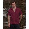 imageVATPAVE Mens Striped Summer Shirt Casual Button Down Short Sleeve Beach Shirts Cotton Linen Shirts for MenPure Winered