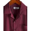 imageVATPAVE Mens Striped Summer Shirt Casual Button Down Short Sleeve Beach Shirts Cotton Linen Shirts for MenPure Winered