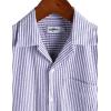 imageVATPAVE Mens Striped Summer Shirt Casual Button Down Short Sleeve Beach Shirts Cotton Linen Shirts for MenPurple