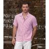 imageVATPAVE Mens Striped Summer Shirt Casual Button Down Short Sleeve Beach Shirts Cotton Linen Shirts for MenRed