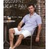 imageVATPAVE Mens Striped Summer Shirt Casual Button Down Short Sleeve Beach Shirts Cotton Linen Shirts for MenRoyal Blue