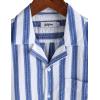 imageVATPAVE Mens Striped Summer Shirt Casual Button Down Short Sleeve Beach Shirts Cotton Linen Shirts for MenRoyalblue Navy