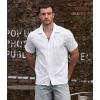 imageVATPAVE Mens Striped Summer Shirt Casual Button Down Short Sleeve Beach Shirts Cotton Linen Shirts for MenWhite