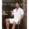 imageVATPAVE Mens Striped Summer Shirt Casual Button Down Short Sleeve Beach Shirts Cotton Linen Shirts for MenWhite