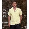 imageVATPAVE Mens Striped Summer Shirt Casual Button Down Short Sleeve Beach Shirts Cotton Linen Shirts for MenYellow