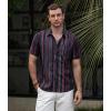 imageVATPAVE Mens Striped Summer Shirts Casual Button Down Short Sleeve Beach Stylish Untucked Hawaiian ShirtsBlackred