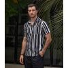 imageVATPAVE Mens Striped Summer Shirts Casual Button Down Short Sleeve Beach Stylish Untucked Hawaiian ShirtsBlackwhite