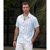 imageVATPAVE Mens Striped Summer Shirts Casual Button Down Short Sleeve Beach Stylish Untucked Hawaiian ShirtsBlue Pink