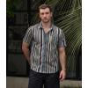 imageVATPAVE Mens Striped Summer Shirts Casual Button Down Short Sleeve Beach Stylish Untucked Hawaiian ShirtsBrowngreen