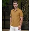 imageVATPAVE Mens Striped Summer Shirts Casual Button Down Short Sleeve Beach Stylish Untucked Hawaiian ShirtsKhaki