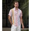 imageVATPAVE Mens Striped Summer Shirts Casual Button Down Short Sleeve Beach Stylish Untucked Hawaiian ShirtsLight Yellow