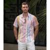 imageVATPAVE Mens Striped Summer Shirts Casual Button Down Short Sleeve Beach Stylish Untucked Hawaiian ShirtsLight Yellow