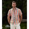 imageVATPAVE Mens Striped Summer Shirts Casual Button Down Short Sleeve Beach Stylish Untucked Hawaiian ShirtsOrange