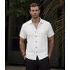 imageVATPAVE Mens Striped Summer Shirts Casual Button Down Short Sleeve Beach Stylish Untucked Hawaiian ShirtsPure White