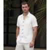 imageVATPAVE Mens Striped Summer Shirts Casual Button Down Short Sleeve Beach Stylish Untucked Hawaiian ShirtsPure White