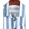 imageVATPAVE Mens Striped Summer Shirts Casual Button Down Short Sleeve Beach Stylish Untucked Hawaiian ShirtsRoyal Blue