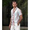imageVATPAVE Mens Striped Summer Shirts Casual Button Down Short Sleeve Beach Stylish Untucked Hawaiian ShirtsWhitebrown
