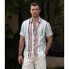 imageVATPAVE Mens Striped Summer Shirts Casual Button Down Short Sleeve Beach Stylish Untucked Hawaiian ShirtsWhitebrown