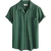 imageVATPAVE Mens Summer Cuban Collar Shirts Short Sleeve Button Down Beach Shirts Regular Fit Hawaiian Shirts with PocketArmygreen