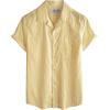 imageVATPAVE Mens Summer Cuban Collar Shirts Short Sleeve Button Down Beach Shirts Regular Fit Hawaiian Shirts with PocketKhaki