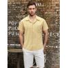 imageVATPAVE Mens Summer Cuban Collar Shirts Short Sleeve Button Down Beach Shirts Regular Fit Hawaiian Shirts with PocketKhaki