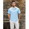 imageVATPAVE Mens Summer Cuban Collar Shirts Short Sleeve Button Down Beach Shirts Regular Fit Hawaiian Shirts with PocketLight Blue