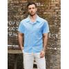 imageVATPAVE Mens Summer Cuban Collar Shirts Short Sleeve Button Down Beach Shirts Regular Fit Hawaiian Shirts with PocketLight Blue