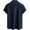 imageVATPAVE Mens Summer Cuban Collar Shirts Short Sleeve Button Down Beach Shirts Regular Fit Hawaiian Shirts with PocketNavy
