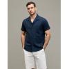 imageVATPAVE Mens Summer Cuban Collar Shirts Short Sleeve Button Down Beach Shirts Regular Fit Hawaiian Shirts with PocketNavy