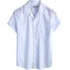 imageVATPAVE Mens Summer Cuban Collar Shirts Short Sleeve Button Down Beach Shirts Regular Fit Hawaiian Shirts with PocketWhite