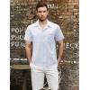 imageVATPAVE Mens Summer Cuban Collar Shirts Short Sleeve Button Down Beach Shirts Regular Fit Hawaiian Shirts with PocketWhite