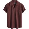 imageVATPAVE Mens Summer Cuban Collar Shirts Short Sleeve Button Down Beach Shirts Regular Fit Hawaiian Shirts with PocketWinered