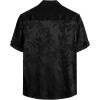 imageVATPAVE Mens Summer Jacquard Regular Fit Shirts Casual Button Down Short Sleeve Beach Tops with PocketBlack