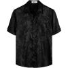 imageVATPAVE Mens Summer Jacquard Regular Fit Shirts Casual Button Down Short Sleeve Beach Tops with PocketBlack