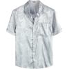 imageVATPAVE Mens Summer Jacquard Regular Fit Shirts Casual Button Down Short Sleeve Beach Tops with PocketLight Blue