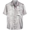 imageVATPAVE Mens Summer Jacquard Regular Fit Shirts Casual Button Down Short Sleeve Beach Tops with PocketLight Gray