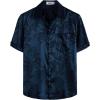 imageVATPAVE Mens Summer Jacquard Regular Fit Shirts Casual Button Down Short Sleeve Beach Tops with PocketNavy