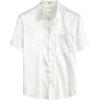 imageVATPAVE Mens Summer Jacquard Regular Fit Shirts Casual Button Down Short Sleeve Beach Tops with PocketWhite