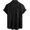 imageVATPAVE Mens Summer Lace Shirts See Through Sheer Shirts Casual Short Sleeve Button Down Beach ShirtsBlack