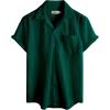 imageVATPAVE Mens Summer Lace Shirts See Through Sheer Shirts Casual Short Sleeve Button Down Beach ShirtsBlack Green