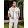 imageVATPAVE Mens Summer Lace Shirts See Through Sheer Shirts Casual Short Sleeve Button Down Beach ShirtsBlackwhite
