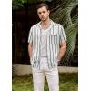 imageVATPAVE Mens Summer Lace Shirts See Through Sheer Shirts Casual Short Sleeve Button Down Beach ShirtsBlackwhite